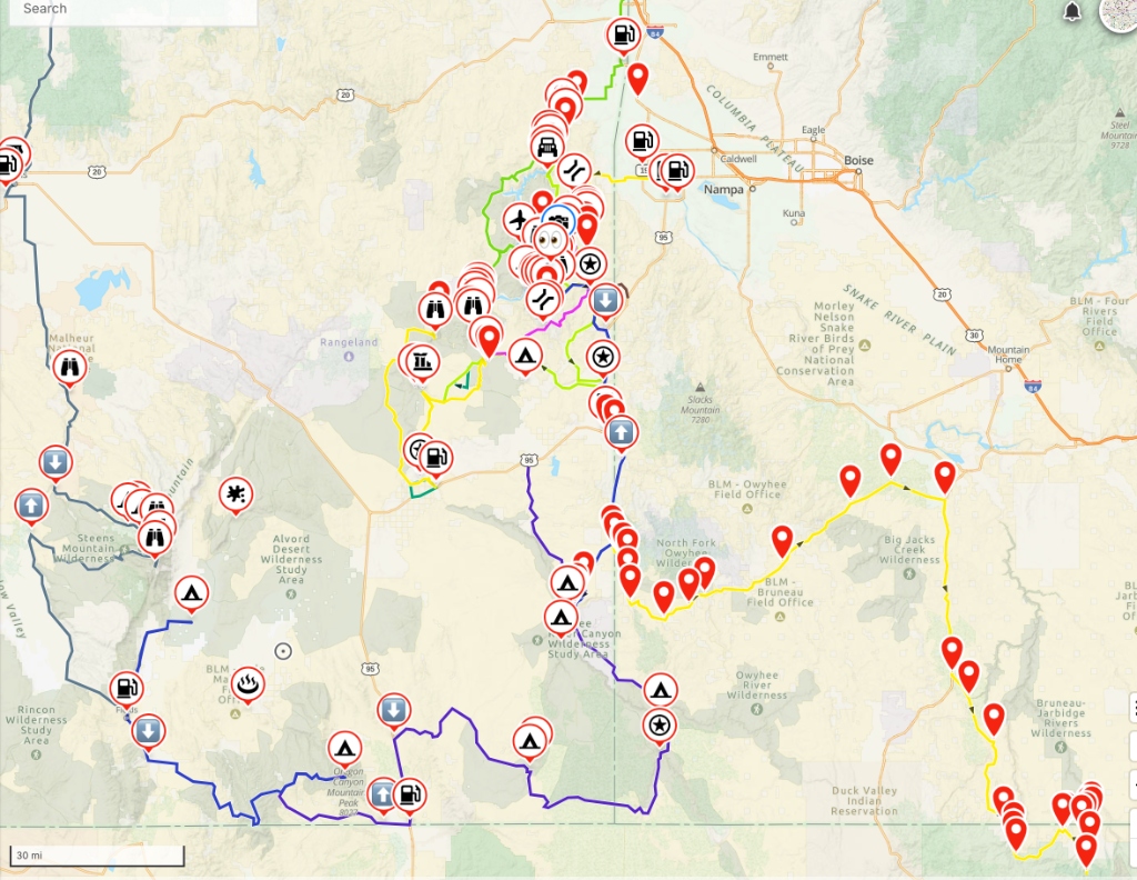 Owyhee Uplands Backcountry Byway Map
