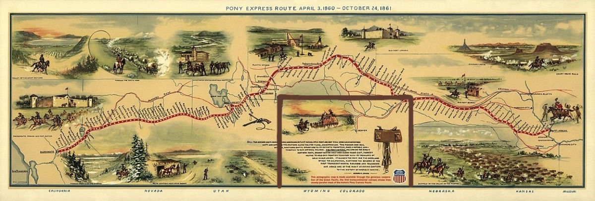 Pony Express Trail Historic Map